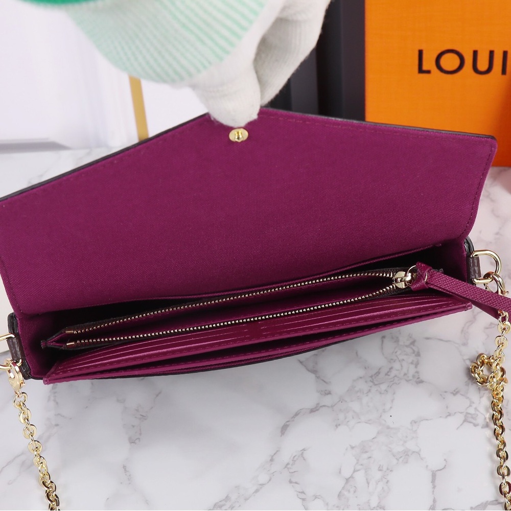 Louis Vuitton Pochette Felicie Monogram Fuchsia Lining - Picture 7 of 9